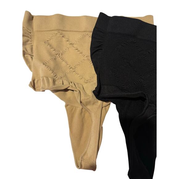 Seamless Maternity Shapewear Thongs high waisted Underwear nude black Set Small - Picture 8 of 14